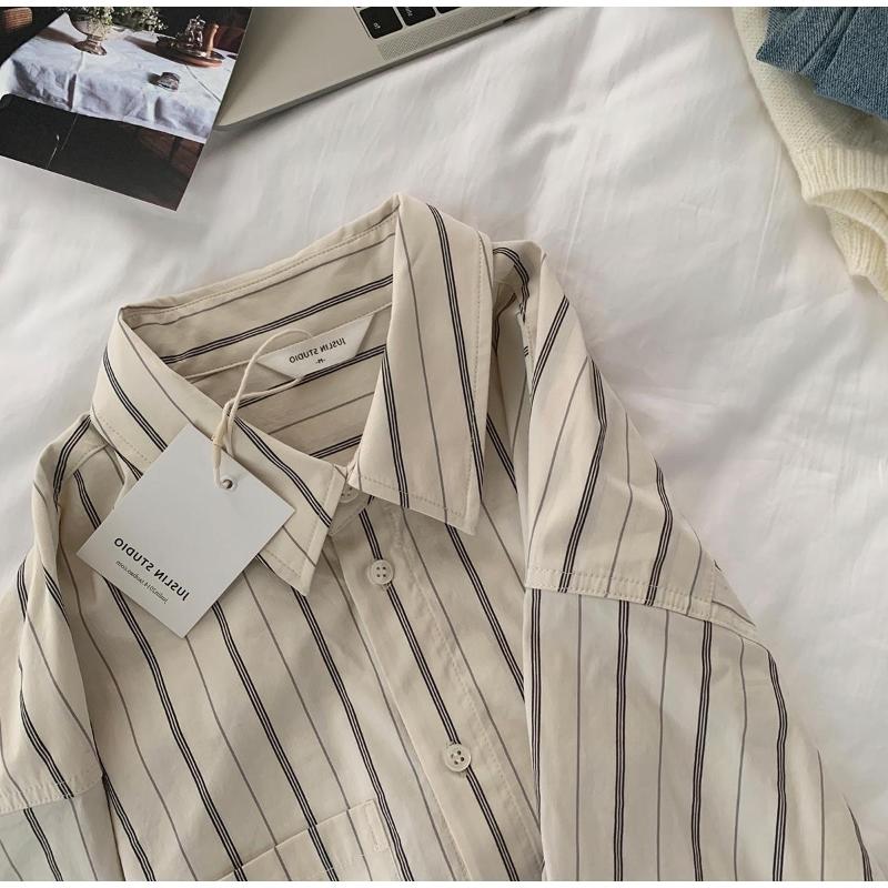 Women' Blouses & Shirts Women Shirt Blouse Vertical Stripe Women' Long Sleeve Spring And Autumn 2022 Loose Top Blusas MujerWomen, Apricot
Women' Blouses & Shirts Women Shirt Blouse Vertical Stripe Women' Long Sleeve Spring And Autumn 2022 Loose Top Blusas MujerWomen, Apricot