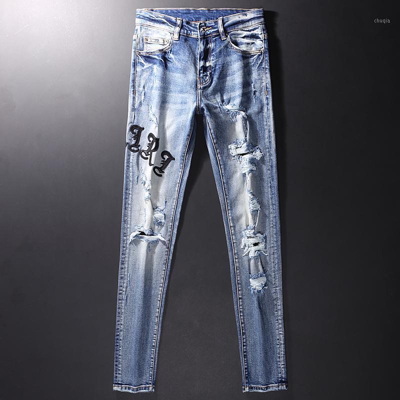 Men's Jeans Streetwear Fashion Men Retro Blue Elastic Destroyed Slim Ripped Homme Brand Patches Designer Hip Hop Denim Pants, 8304 light blue
Men's Jeans Streetwear Fashion Men Retro Blue Elastic Destroyed Slim Ripped Homme Brand Patches Designer Hip Hop Denim Pants, 8304 light blue