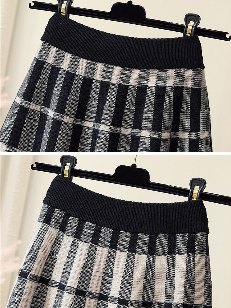Women Knitted Skirt Female Autumn Winter High Waist Umbrella Ladies Casual Vintage Thick Warm Elegant Mid-length 220317