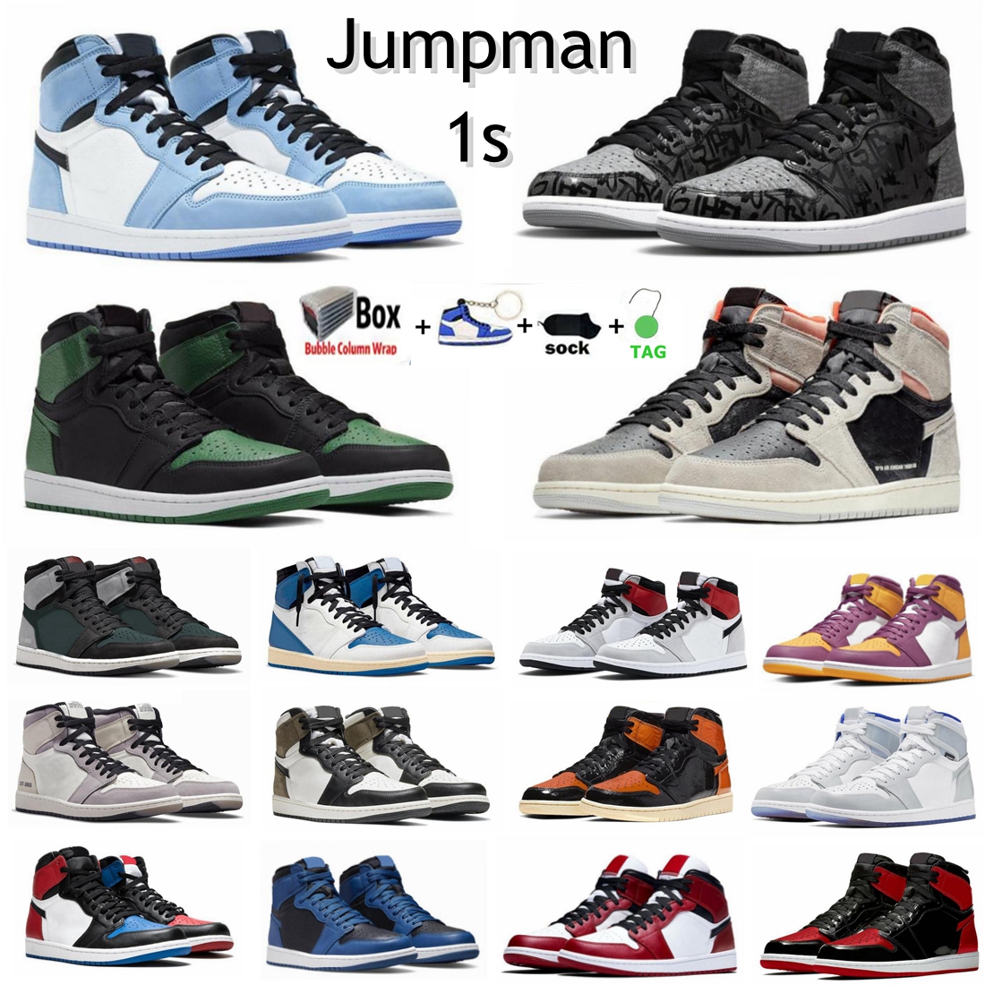 Mens Basketball Shoes Jumpman 1 1 1s Hype Royal UNC Obsidian Rebellionaire Bred Patent Royal fragment University Blue Sports Women Sneakers Size US 12-5.5
Mens Basketball Shoes Jumpman 1 1 1s Hype Royal UNC Obsidian Rebellionaire Bred Patent Royal fragment University Blue Sports Women Sneakers Size US 12-5.5