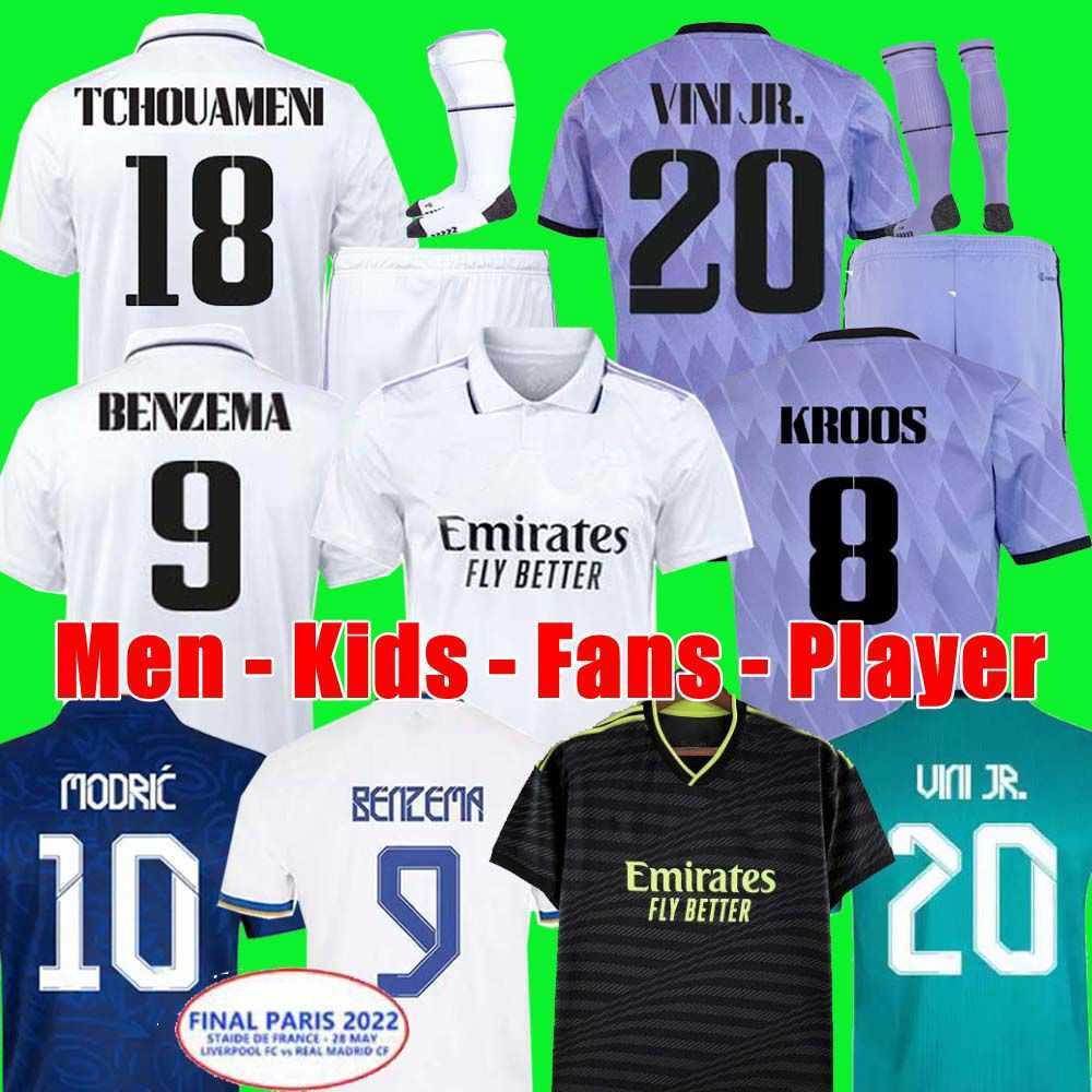2023 BENZEMA Finals soccer jersey 21 22 23 football shirt Real Madrids CAMAVINGA ALABA MODRIC VALVERDE Rudiger camiseta men kids 2022, 22/23 home aldult ucl
2023 BENZEMA Finals soccer jersey 21 22 23 football shirt Real Madrids CAMAVINGA ALABA MODRIC VALVERDE Rudiger camiseta men kids 2022, 22/23 home aldult ucl