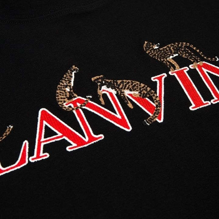 Embroidered lanvin Men and Women' Short-sleeved Casual Round Neck Cotton T-shirt, White
Embroidered lanvin Men and Women' Short-sleeved Casual Round Neck Cotton T-shirt, White