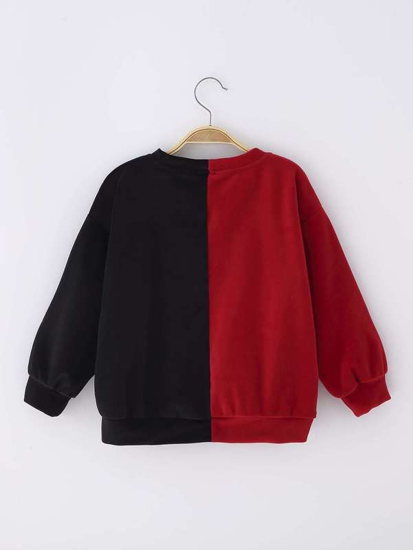 Toddler Boys Two Tone Drop Shoulder Sweatshirt SHE