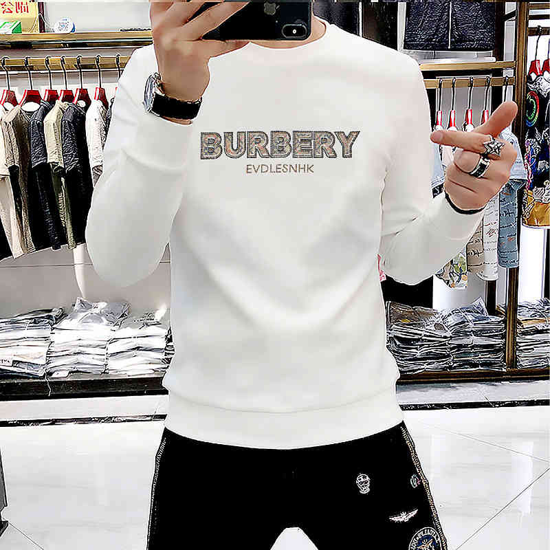 Men's Sweater Long Sleeve T-shirt 2021 Autumn Winter New Laser Hot Drill with Tide Brand Inside for Comfort, White
Men's Sweater Long Sleeve T-shirt 2021 Autumn Winter New Laser Hot Drill with Tide Brand Inside for Comfort, White