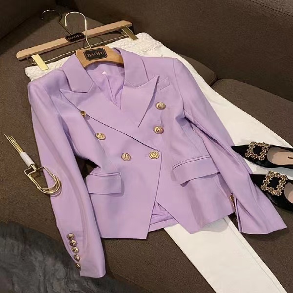 B070 Womens designer Suits Blazers Tide Brand High-Quality Retro Fashion designer Presbyopic Maze Series Jacket Lion Double-Breasted Slim Plus Size Women's Clothing, Lavender
B070 Womens designer Suits Blazers Tide Brand High-Quality Retro Fashion designer Presbyopic Maze Series Jacket Lion Double-Breasted Slim Plus Size Women's Clothing, Lavender
