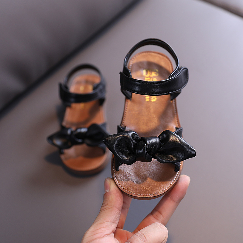 Casual Butterflyknot Nonslip Soft Kid Toddler Baby Shoes Summer Korean Little Childrens Girls Princess Open Toe Beach Sandals 220621