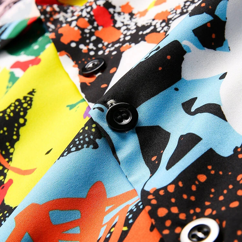 Fashion Mens Short Sleeve Hawaiian Shirt Fast Drying Summer Casual Floral Men Beach Shirts Turn Down Collar Blouses Tops 220322