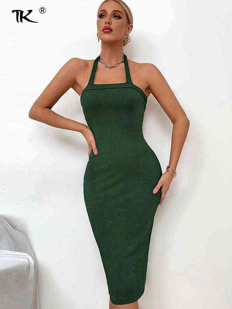 Knitted Halter Sexy Green Women Dress Elegant Sleeveless Backless Cut Out Bodycon Female Summer Party Hip Package Lady Dresses Y220401, Black
Knitted Halter Sexy Green Women Dress Elegant Sleeveless Backless Cut Out Bodycon Female Summer Party Hip Package Lady Dresses Y220401, Black