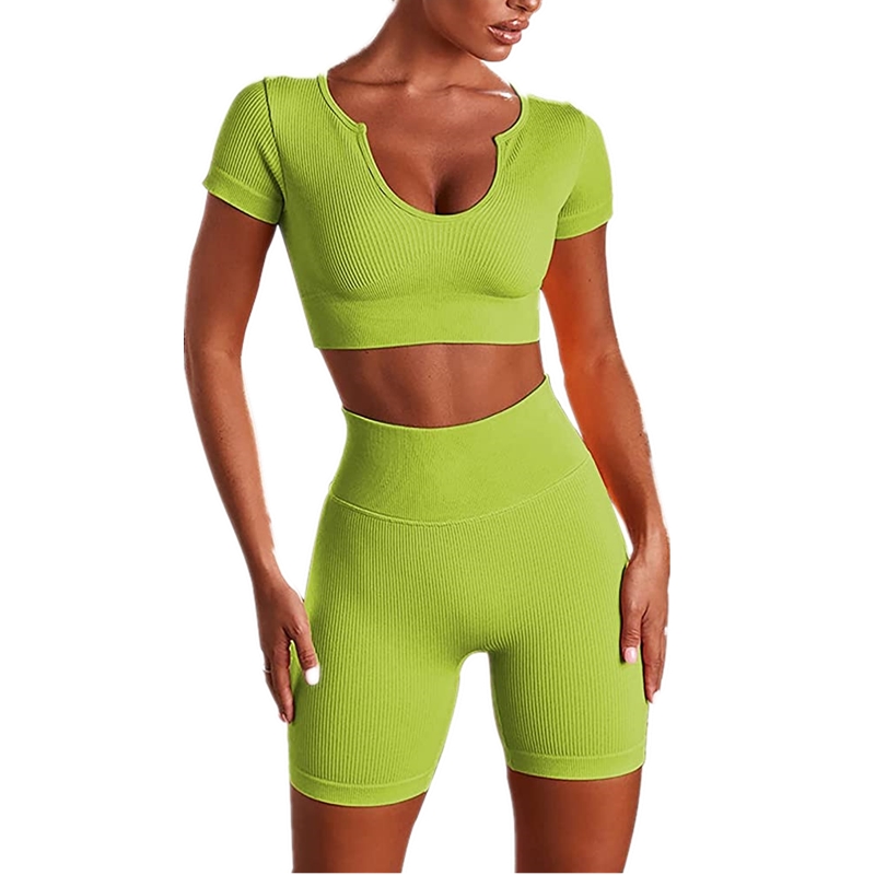 Womens Seamless 2 Piece Workout Outfit High Waist Running Shorts Gym Yoga Crop Top Ribbed Short Sleeve Tank Tops Push Up Botty Shorts Sets Exercise Clothes for Women, Coffee
Womens Seamless 2 Piece Workout Outfit High Waist Running Shorts Gym Yoga Crop Top Ribbed Short Sleeve Tank Tops Push Up Botty Shorts Sets Exercise Clothes for Women, Coffee