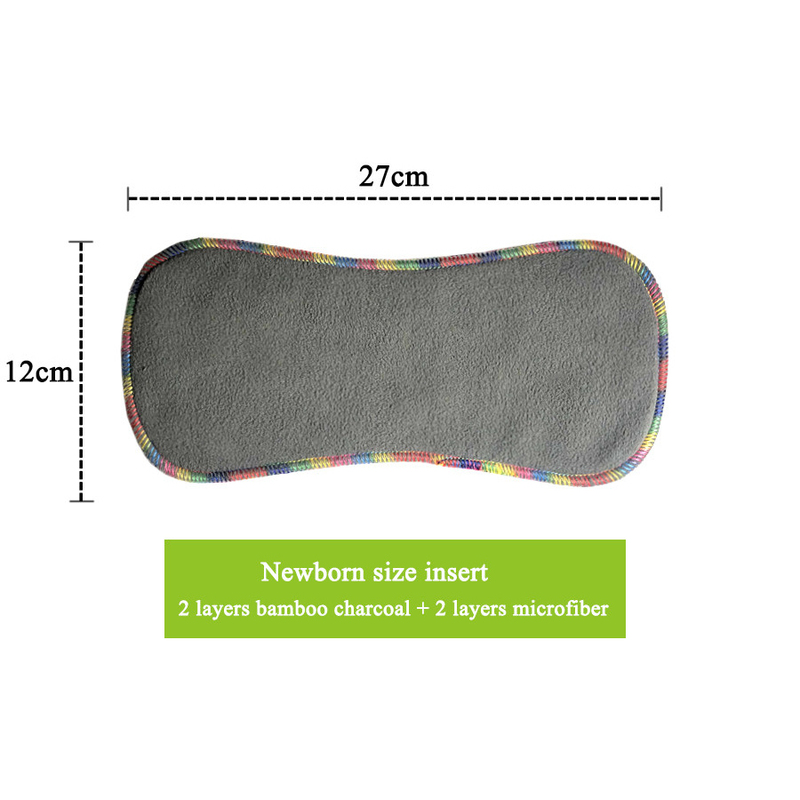 10Pcs NB Bamboo Cotton Cloth Insert Reusable Washable Breathable Baby Nappy Liner for born Diaper Cover fit 3-6kg 220512