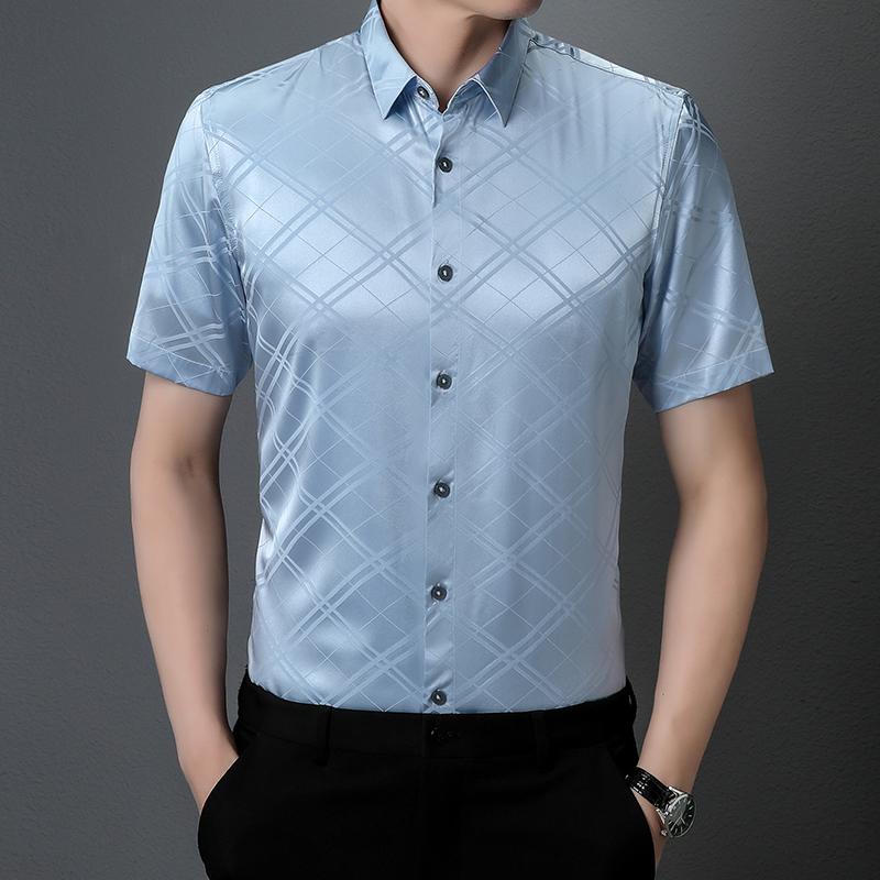 Men's Casual Shirts Light Blue Real Silk Mens Business Wedding Smooth Satin Blouse Large Sizes Cozy Stylish Stretch Clothes 2022 Summer Tops, Black
Men's Casual Shirts Light Blue Real Silk Mens Business Wedding Smooth Satin Blouse Large Sizes Cozy Stylish Stretch Clothes 2022 Summer Tops, Black