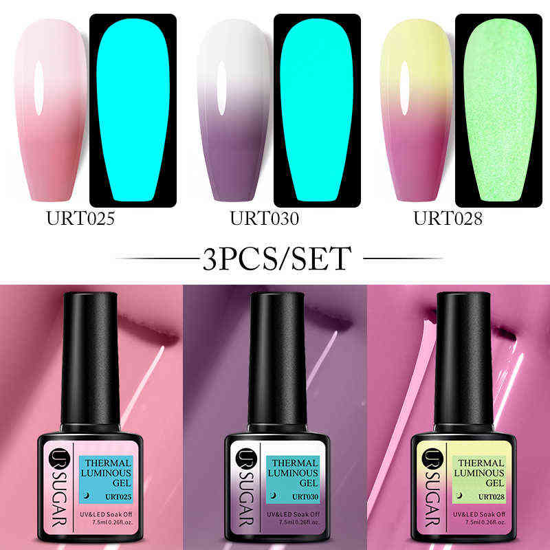 NXY Nail Gel Thermal Polish Set Luminous Glow in the Dark Shining Soak Off Long Lasting Art Hybrid Varnish 0328