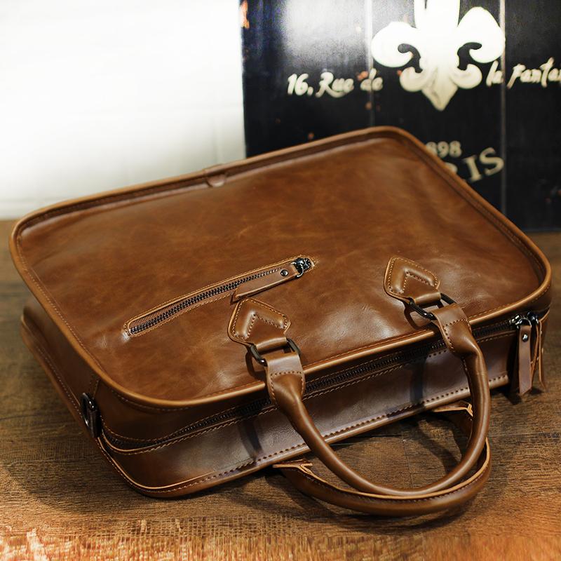 Briefcases Xiao.p Crazy Horse PU Leather Briefcase Handbag Men Vintage 13inch Big Laptop Backpack Fashion Brown Messenger Shoulder Bag ManBr
Briefcases Xiao.p Crazy Horse PU Leather Briefcase Handbag Men Vintage 13inch Big Laptop Backpack Fashion Brown Messenger Shoulder Bag ManBr