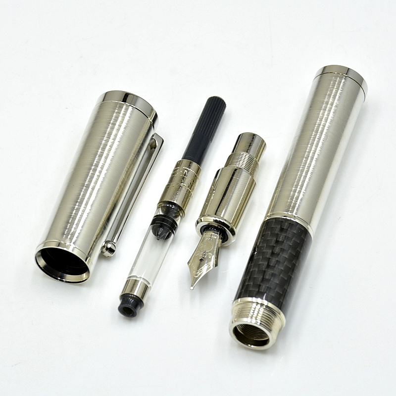 Great Mahatma Gandhi Signature Rollerball Pen Black Carbon Fiber And Titanium Metal Office School Writing Ink Fountain Pens 0680/3000