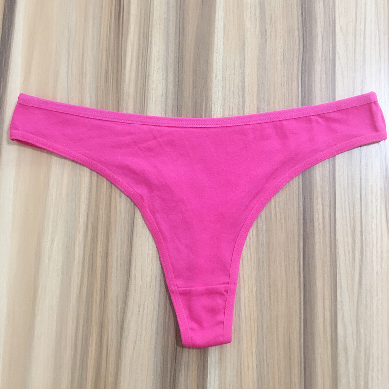 Plus Size Cotton Thongs For Women, 6-Pack Of Solid Color Underwear In XXL