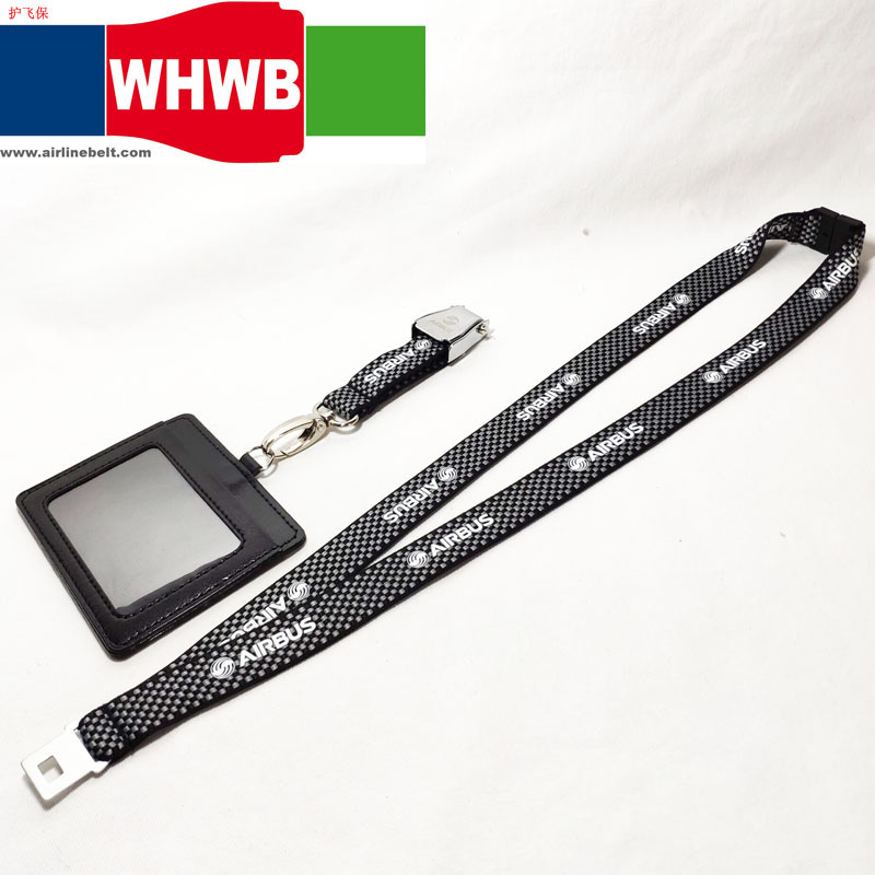 Chess Design Airbus Boeing Airline Airplane Buckle Keyring Lanyard Pilot Crew's ID Card Holder Snap Clasp Clip Ring Sling String
