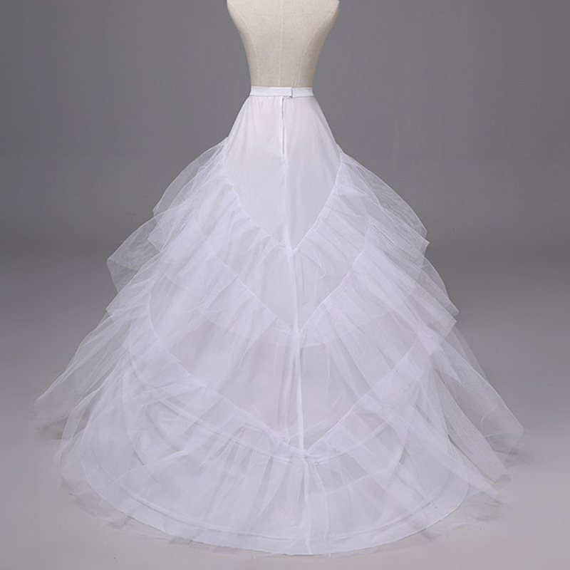 White Petticoats Hoop 3 Layers Crinoline Petticoats For Wedding Dresses long train petticoat