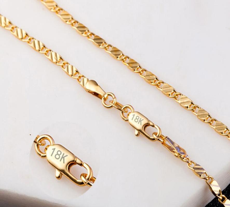 Chains MEEKCAT 925 Silver 16/18/20/22/24/26/28/30 Inch 2mm Gold Charm Chain Necklace For Women Man Wedding Fine Jewelry Gifts
Chains MEEKCAT 925 Silver 16/18/20/22/24/26/28/30 Inch 2mm Gold Charm Chain Necklace For Women Man Wedding Fine Jewelry Gifts