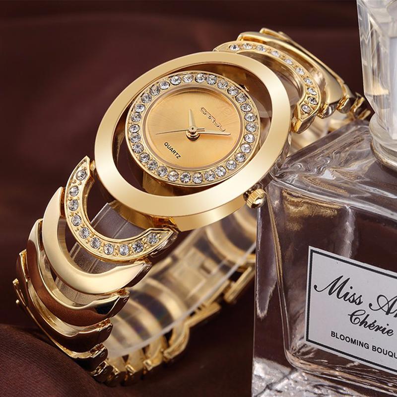 Wristwatches CRRJU Watches Women Top Crystal Gold Ladies Quartz Bracelet Steel Watch Relogio Feminino
Wristwatches CRRJU Watches Women Top Crystal Gold Ladies Quartz Bracelet Steel Watch Relogio Feminino