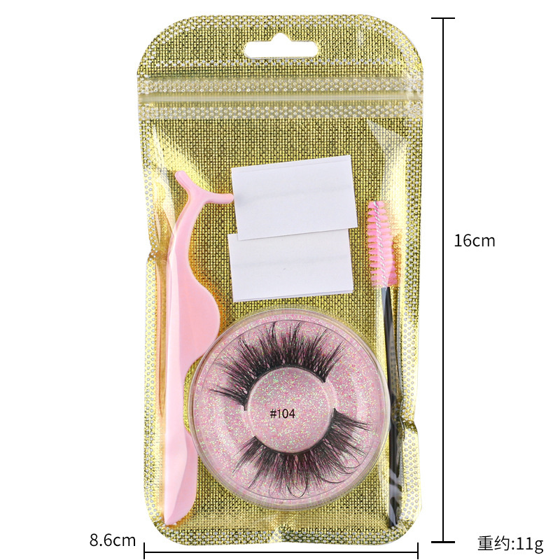3D Mink Eyelashes False Eyelash Eye Lashes Extensions Brush Tweezer Self-adhesive Strips with Gold White Package X250925