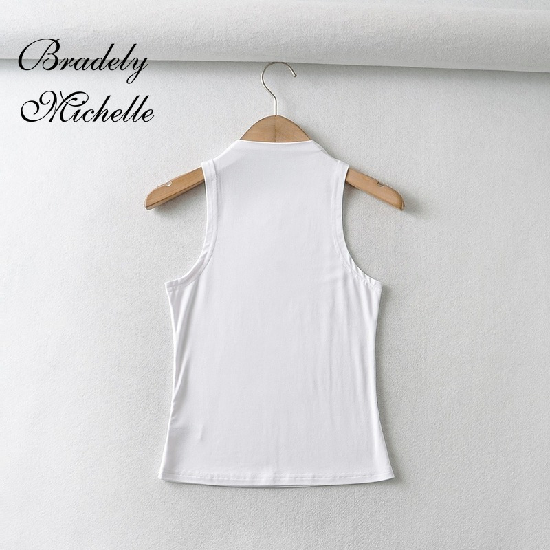 BRADELY MICHELLE Summer Arrival Women Solid Color Causal Sexy Croped-Top Sleeveless Tank Streetwear 220325