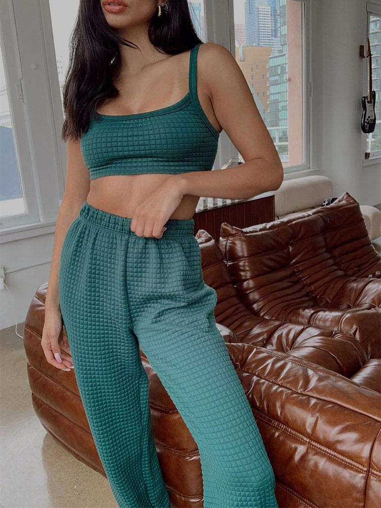 Women' Two Piece Pants Women Casual Sports Set Sexy Sleeveless Crop Top And High Waist Trousers Suit 2022 Summer Fashion Sweatpants Tracksu, Green
Women' Two Piece Pants Women Casual Sports Set Sexy Sleeveless Crop Top And High Waist Trousers Suit 2022 Summer Fashion Sweatpants Tracksu, Green