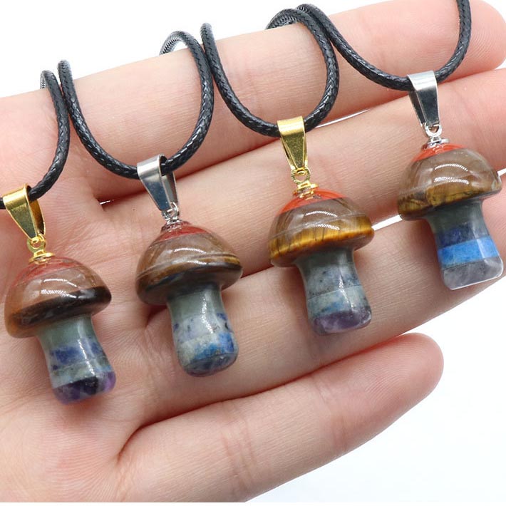 2cm Rainbow Natural Stone Carving Mushroom Shape Pendant Reiki Healing 7Chakra Crystal Necklace for Women Jewelry
2cm Rainbow Natural Stone Carving Mushroom Shape Pendant Reiki Healing 7Chakra Crystal Necklace for Women Jewelry