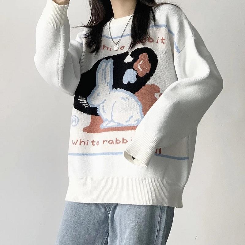 Women' Hoodies & Sweatshirts Korean Style Street Round Neck Pullover Sweet And Cute Kawaii Knit Sweater Long Sleeves Warm High Clothing Siz, White
Women' Hoodies & Sweatshirts Korean Style Street Round Neck Pullover Sweet And Cute Kawaii Knit Sweater Long Sleeves Warm High Clothing Siz, White