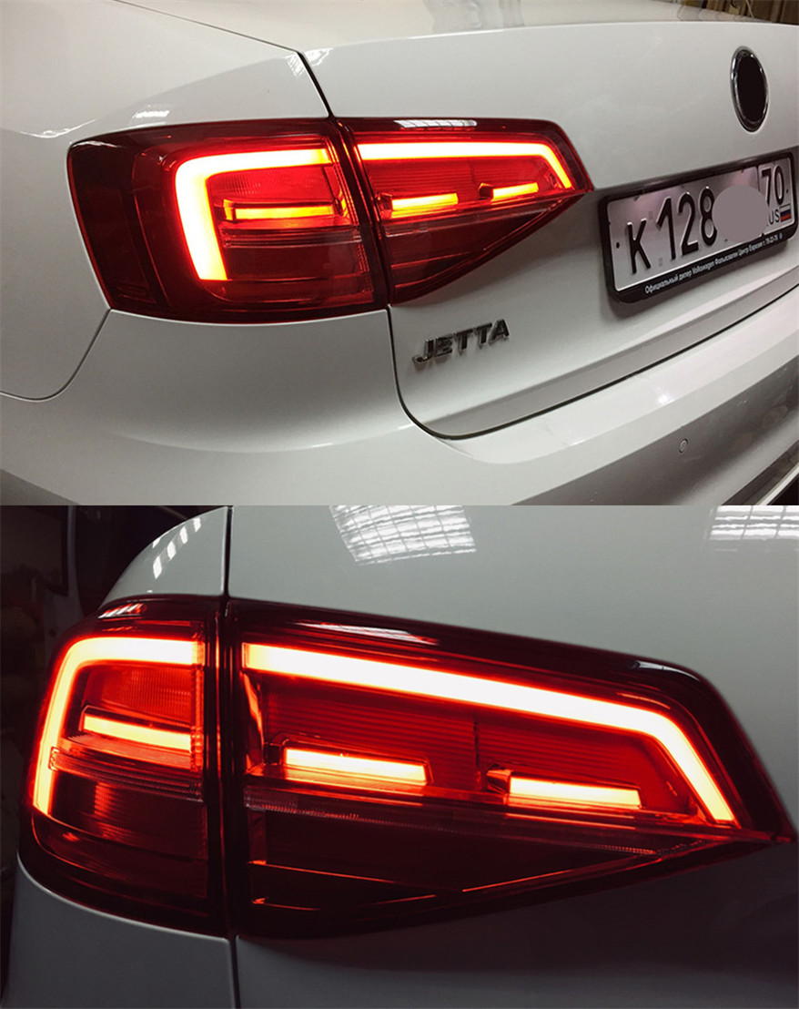 4 PCS Car Tail Lights Parts For Jetta MK7 20 15-20 18 Taillights Rear Lamp LED Signal Brake Reversing Parking FACELIFT Upgrade