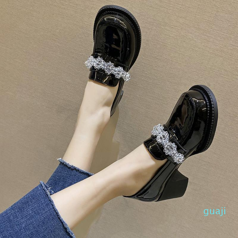 Dress Shoes Rhinestone Women Heels Oxford Med Chunky Heel Pumps Retro Square Toe Slip On Leather England Style Spring, Black
Dress Shoes Rhinestone Women Heels Oxford Med Chunky Heel Pumps Retro Square Toe Slip On Leather England Style Spring, Black