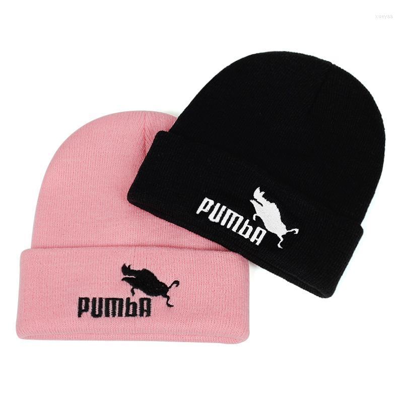 Berets Funny Pumba Embroidery Knitted Hat Fashion Skullies Warm Winter Hats For Women Beanies Cap Homme Men Ski MutsBerets, Black
Berets Funny Pumba Embroidery Knitted Hat Fashion Skullies Warm Winter Hats For Women Beanies Cap Homme Men Ski MutsBerets, Black