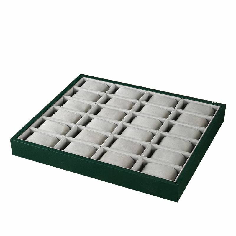 New Green PU Leather Watch Display Tray 6122430 Grid Watch Display Storage Props Watch Booth Display Shelf
