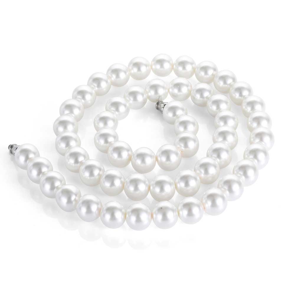 Pearl Beads necklace for Men with Chain Bracelets 6mm 8mm 10mm 12mm Jewelry Set for Women Father Boyfriend Gift