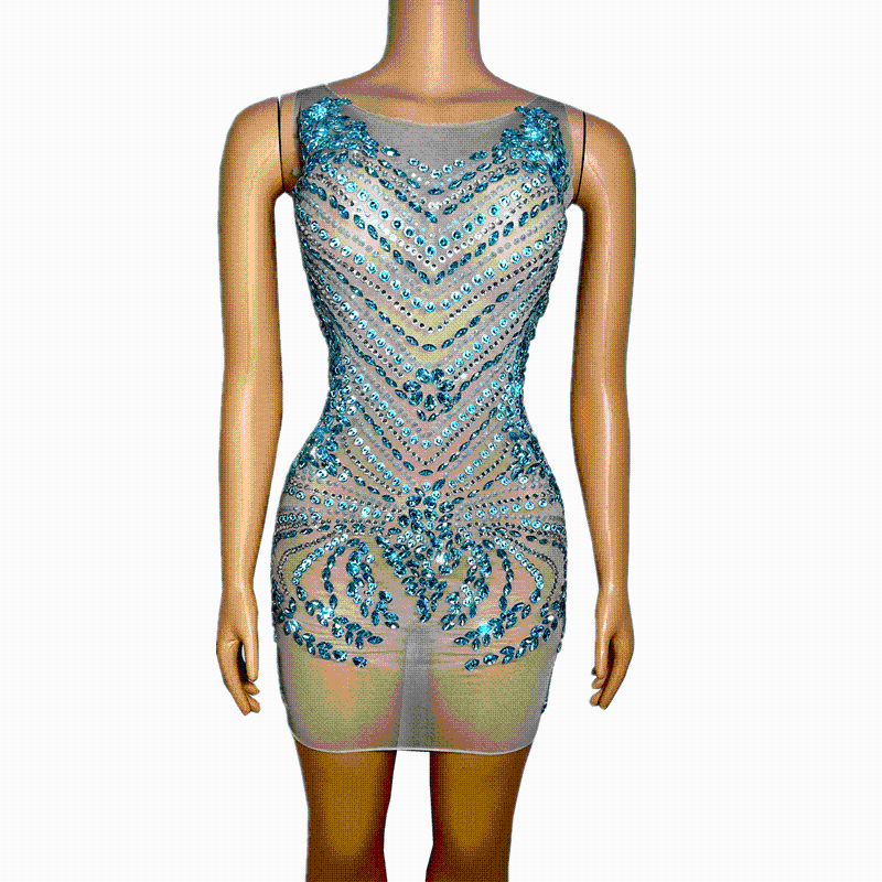 Stage Wear Sexy Shining Blue Silver Rhinestones Transparent Evening Birthday Celebrate Sleeveless Dress Dance Performance Singer OutfitStage
Stage Wear Sexy Shining Blue Silver Rhinestones Transparent Evening Birthday Celebrate Sleeveless Dress Dance Performance Singer OutfitStage