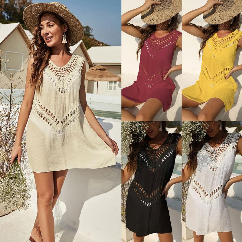Women's Swimwear White Crochet Beach Tunic For Women Knitted Bathing Suit Cover Up 2022 Vacation Outfits Summer V Neck Sarong Swim DressWome
Women's Swimwear White Crochet Beach Tunic For Women Knitted Bathing Suit Cover Up 2022 Vacation Outfits Summer V Neck Sarong Swim DressWome