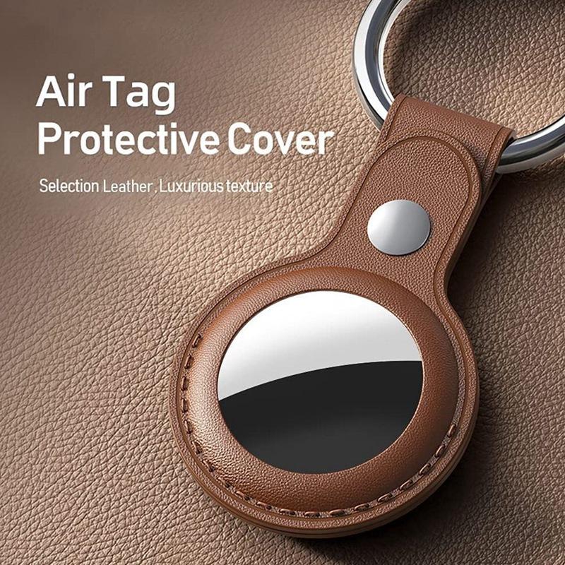 Keychains 4-Pack Protective Holder For AirTag Case,For Air Tag Case Leather With Keychain, Accessories Portable