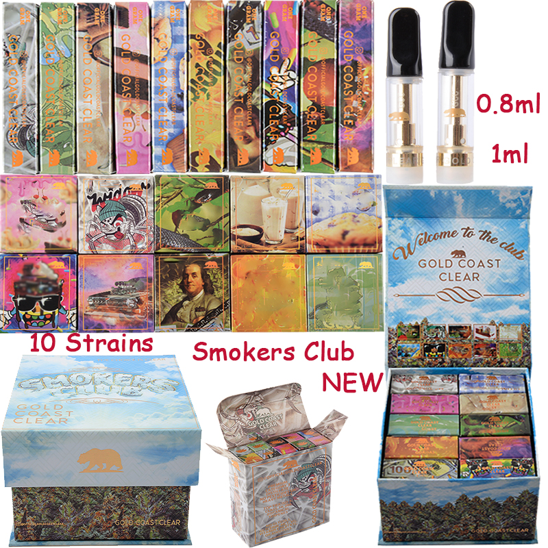 New Packaging Smokers Club GOLD COAST CLEAR Atomizers Ceramic Vape Cartridges E Cigarette Packaging Empty Vapes Carts Thick Oil Dab Vaporizer 510 Thread
New Packaging Smokers Club GOLD COAST CLEAR Atomizers Ceramic Vape Cartridges E Cigarette Packaging Empty Vapes Carts Thick Oil Dab Vaporizer 510 Thread