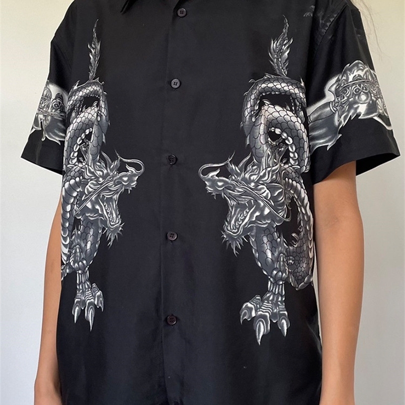 SUCHCUTE Gothic Dragon Printing Women Blouse Loose Dark Academic Streetwear Short Sleeve Shirts Grunge Hip Hop Oversize Outfits 220407, Black
SUCHCUTE Gothic Dragon Printing Women Blouse Loose Dark Academic Streetwear Short Sleeve Shirts Grunge Hip Hop Oversize Outfits 220407, Black