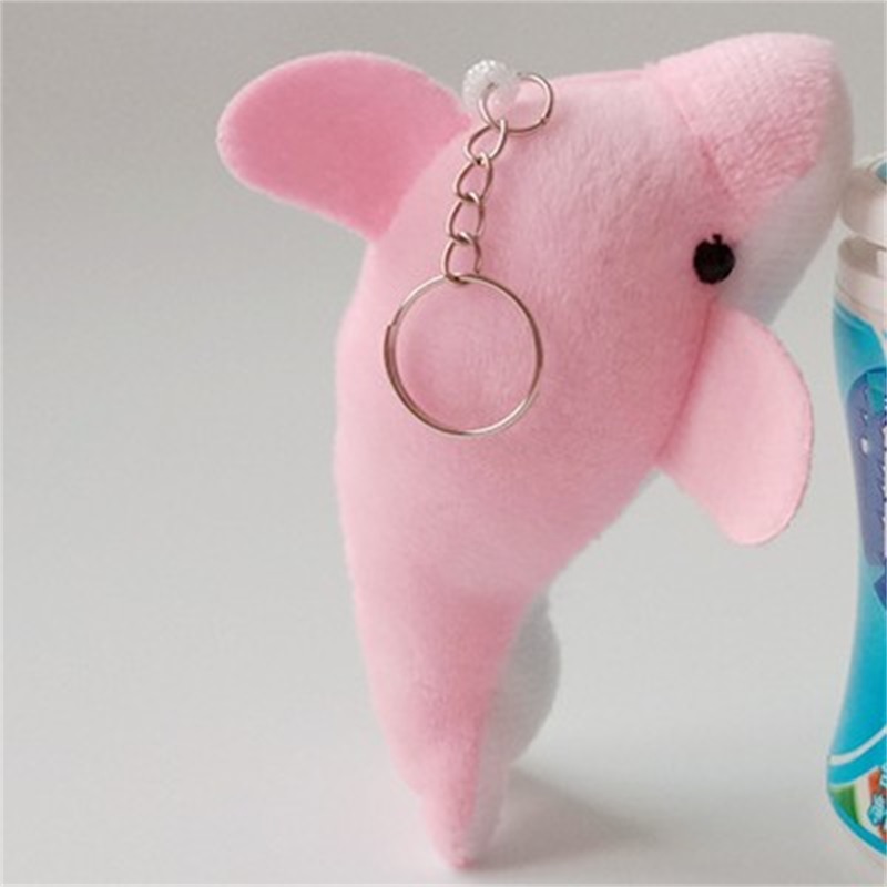 50pcslot 10cm Dolphin Keychains Mini Plush Key Ring for Birthday Event Party Kids Party Fashion Pendant Key Chain Jewelry 1378 D33