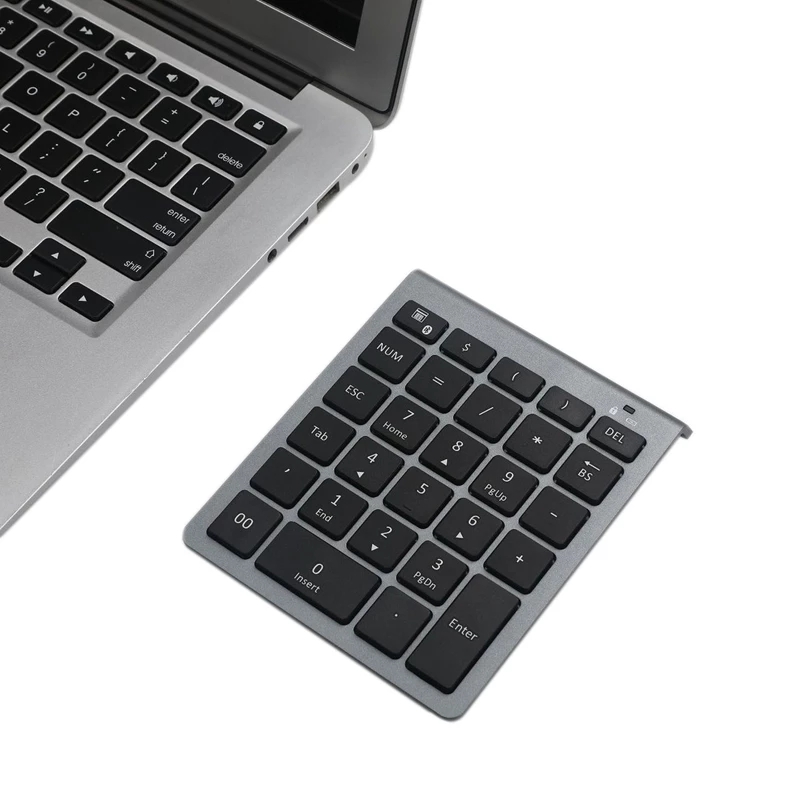 Bluetooth Wireless Numeric Keypad 28 Keys Numpad Digital Keyboard Number Pad for Accounting Teller Windows Android Tablet Laptop