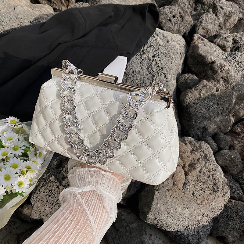 Evening Bags Thick Chains Shoulder Bag Fashion Clip Crossbody Rhombus Trendy Satchel Designer Ladies Handbag And PurseEvening, White
Evening Bags Thick Chains Shoulder Bag Fashion Clip Crossbody Rhombus Trendy Satchel Designer Ladies Handbag And PurseEvening, White