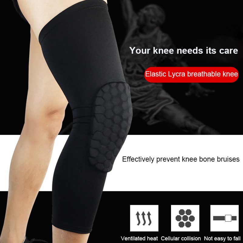 1PCS Breathable Sports Football Basketball Knee Pads Honeycomb Knee Brace Leg Sleeve Calf Compression Knee Support Protection 220718