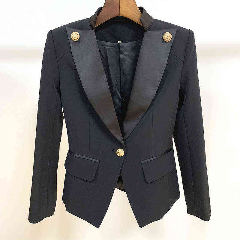 Black White Blazer Women Autumn 2021 New Classic One Button Gold Buckle Satin Collar Jacket Blazer Women Top Quality J220813
Black White Blazer Women Autumn 2021 New Classic One Button Gold Buckle Satin Collar Jacket Blazer Women Top Quality J220813