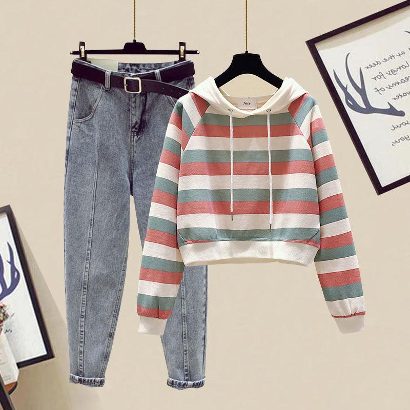 Women' Two Piece Pants Women' Cotton Tracksuit Sets Stripe Hoodie Tops Casual Long Sleeve And Jeans 2 Pieces Womens Sweat Suits Outfit, Jvlantaozhuang
Women' Two Piece Pants Women' Cotton Tracksuit Sets Stripe Hoodie Tops Casual Long Sleeve And Jeans 2 Pieces Womens Sweat Suits Outfit, Jvlantaozhuang