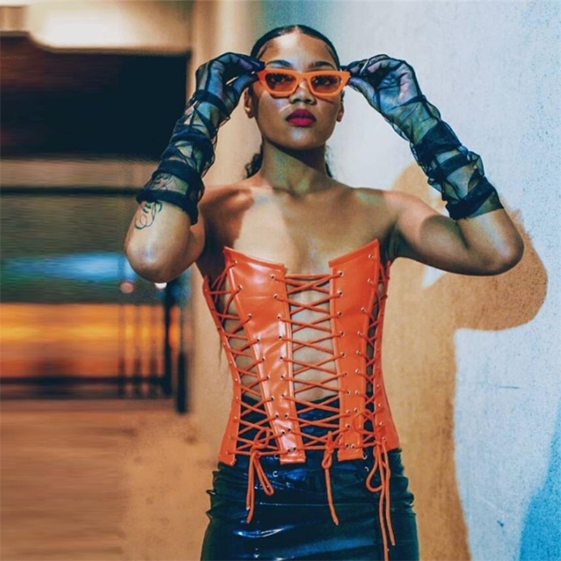 Sisterlinda Women Sexy Backless Hollow Lace Up Bandage PU Leather Y2K Corset Tops Female Tanks Fashion Black Party Clubwear Tees 220521
Sisterlinda Women Sexy Backless Hollow Lace Up Bandage PU Leather Y2K Corset Tops Female Tanks Fashion Black Party Clubwear Tees 220521