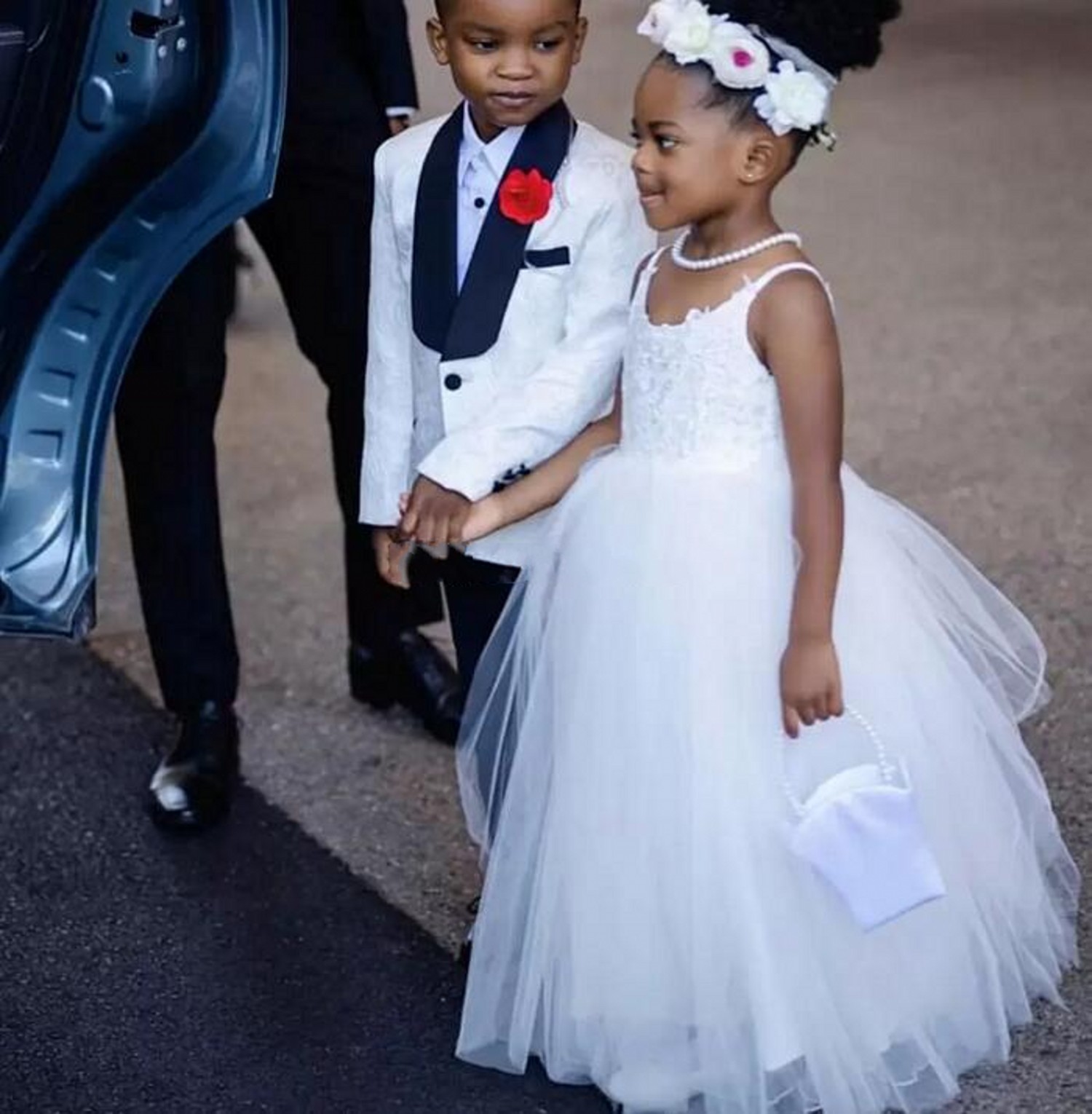 White Boy's Kids Formal Wear Children Suits For Wedding Party Ring Bearer Occasion Children's Clothing Outfits Blazers Jacket Pants Bow Dobb