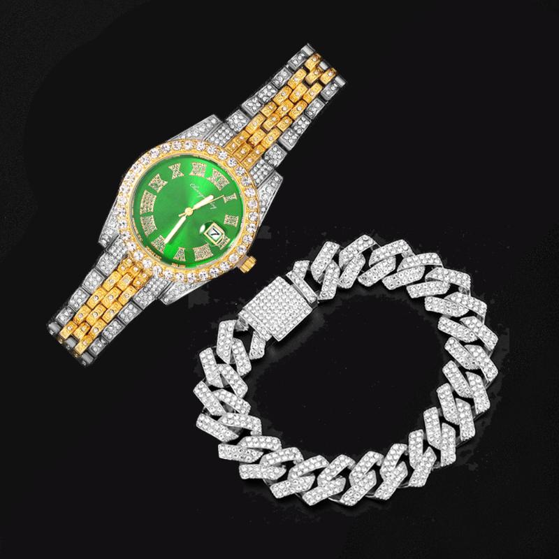Wristwatches 2022 Iced Out Watch For Men Bling Miami Cuban Chain Bracelet Watches Hip Hop Luxury Gold Women Relojes, Slivery;brown
Wristwatches 2022 Iced Out Watch For Men Bling Miami Cuban Chain Bracelet Watches Hip Hop Luxury Gold Women Relojes, Slivery;brown