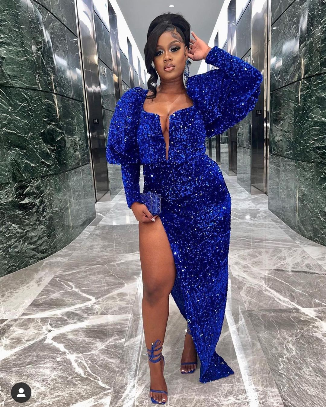 2022 Plus Size Arabic Aso Ebi Royal Blue Sparkly Prom Dresses Sequined Lace Evening Formal Party Second Reception Birthday Engagement Bridesmaid Gowns