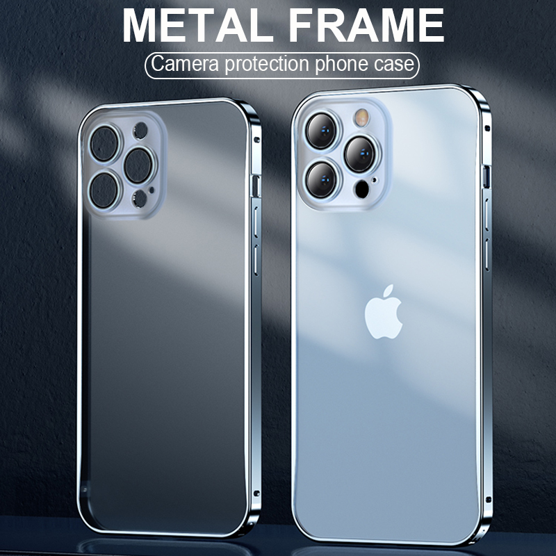 Luxury Metal Frame Lens Phone Cases Protection For iPhone 12 13 mini Pro Max Aluminum Phone 11 Matte Translucent Back Cover, Black
Luxury Metal Frame Lens Phone Cases Protection For iPhone 12 13 mini Pro Max Aluminum Phone 11 Matte Translucent Back Cover, Black