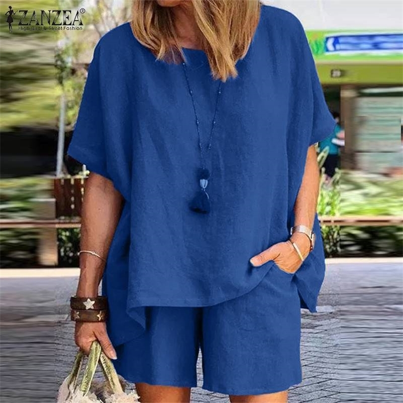 Womens Suits ZANZEA Summer Short Sleeve Shirt Tops Loose Mini Shorts Two Piece Matching Set Streetwear Casual Tracksuit 220613, Black
Womens Suits ZANZEA Summer Short Sleeve Shirt Tops Loose Mini Shorts Two Piece Matching Set Streetwear Casual Tracksuit 220613, Black